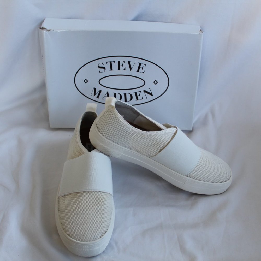 Steve Madden White Platform Sneakers